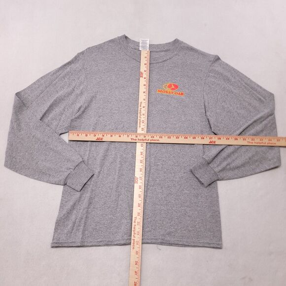 Jerzees Long Sleeve Pullover Casual T-Shirt Adult Mens Size Medium M Gray - Picture 7 of 11
